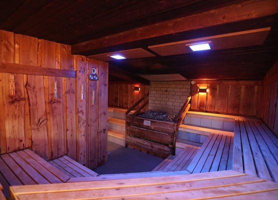 Sauna i bjælkehytte